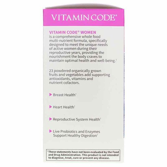 Vitamin Code Women Raw Whole Food Multivitamin, GOL